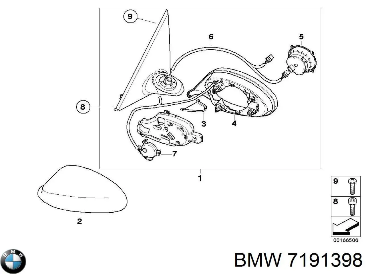 Silniczek lusterka wstecznego BMW 7191398 cena, od 59,59 USD