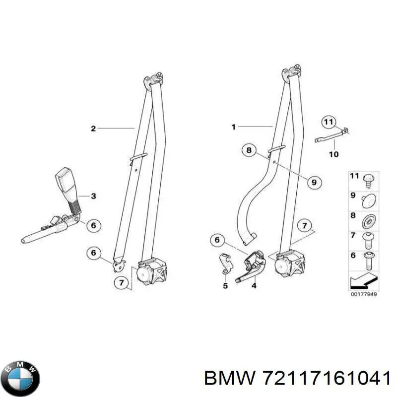 72117161041 BMW pas bezpieczeństwa przedni lewy