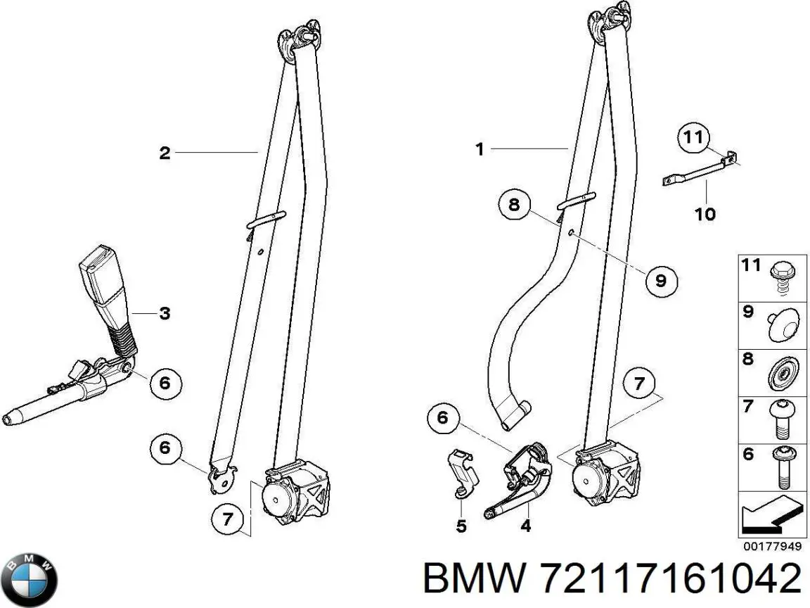 Pas bezpieczeństwa przedni prawy do BMW X6 (E71)