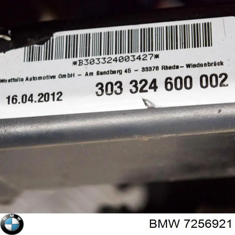 Do koszyka 7256921 BMW Wspornik zderzaka tylnego środkowy