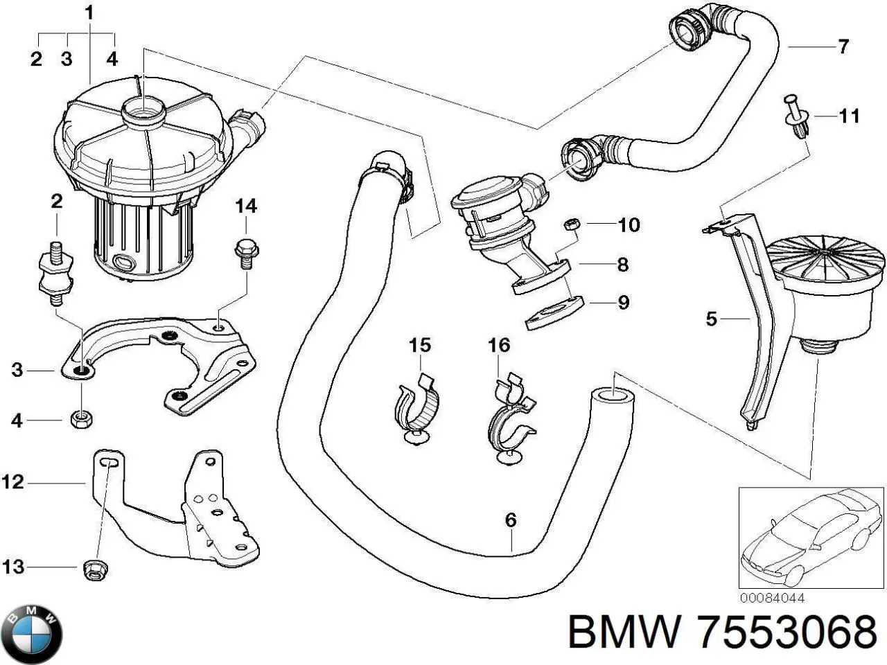 Zawór dopływu powietrza wtórnego BMW 7553068 cena, od 71,51 USD