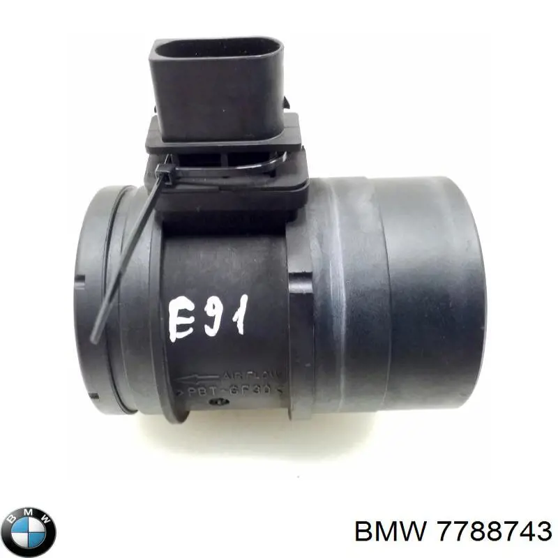 Czujnik przepływu powietrza, przepływomierz powietrza M.A.F. 7788743 BMW