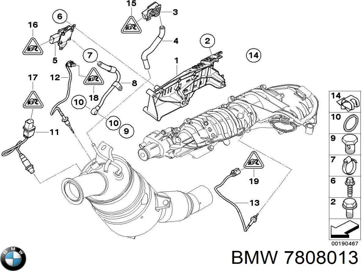 Do koszyka 7808013 BMW Czujnik ciśnienia spalin