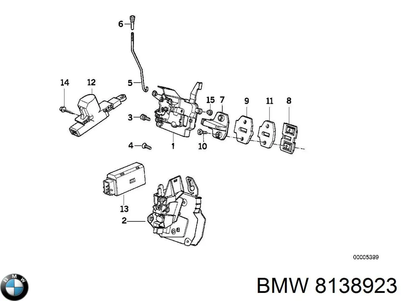Zamek drzwi przednich lewych do BMW 5  E34