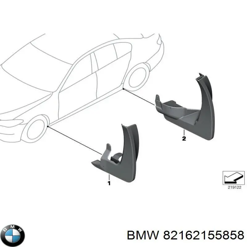 Chlapacze przednie, zestaw BMW 82162155858 cena, od 118,92 USD
