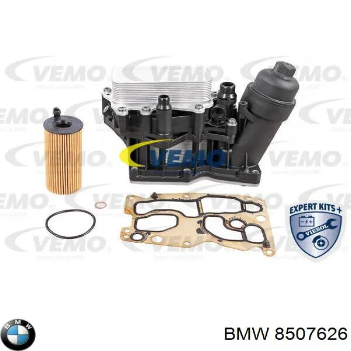 8507626 BMW Chłodnica oleju, pod filtrem