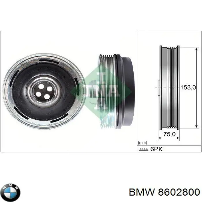 Koło pasowe wału korbowego BMW 8602800 cena, od 160,85 USD