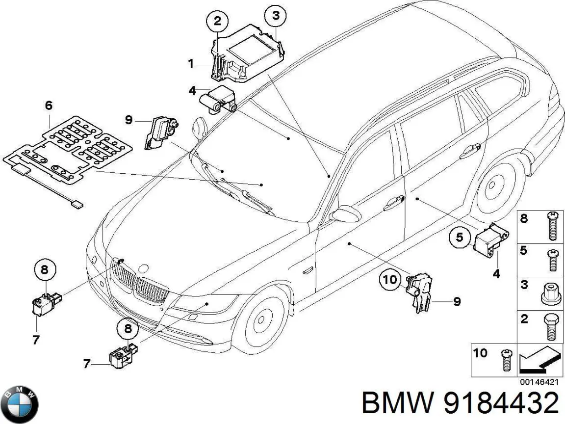 9184432 BMW sterownik poduszki bezpieczeństwa