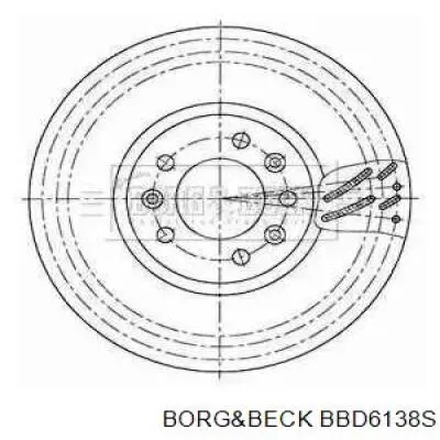 BBD6138S Borg&beck tarcza hamulcowa przednia