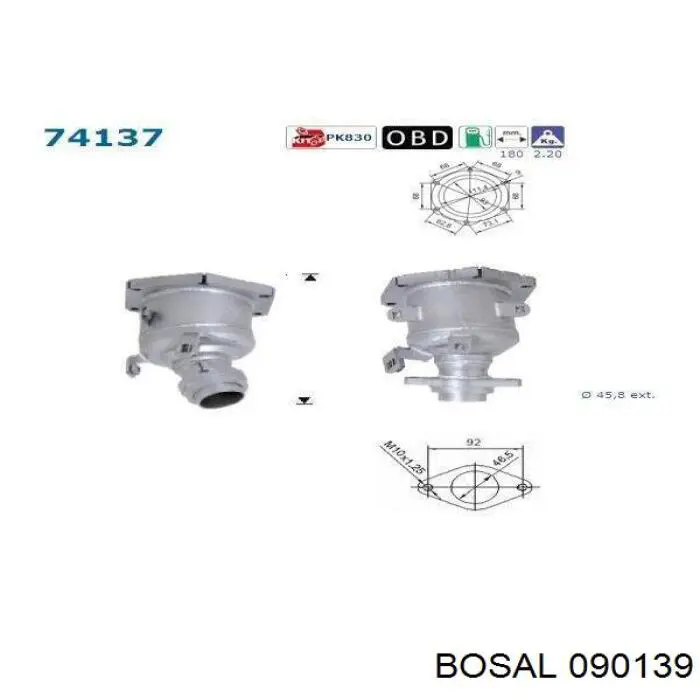 Do koszyka 208A0BX001 Nissan/Infiniti Konwerter-katalizator