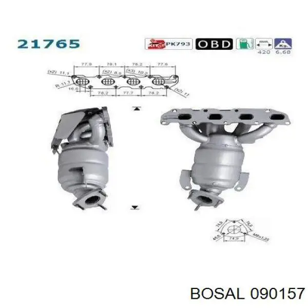 Konwerter-katalizator Polcar VX6085T cena, od 451,14 USD