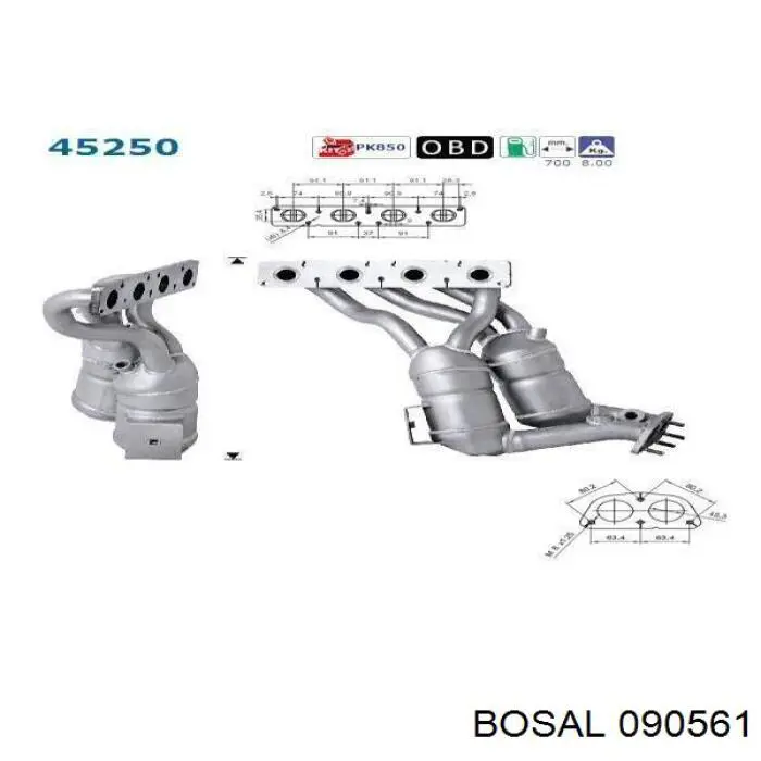 Do koszyka BM91509H BM Catalysts Konwerter-katalizator