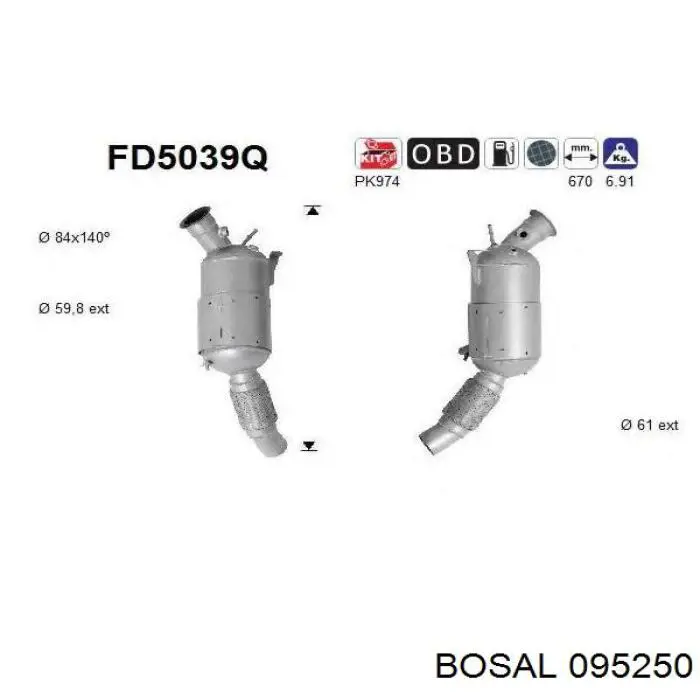 18307812281 BMW Filtr cząstek stałych układu wydechowego