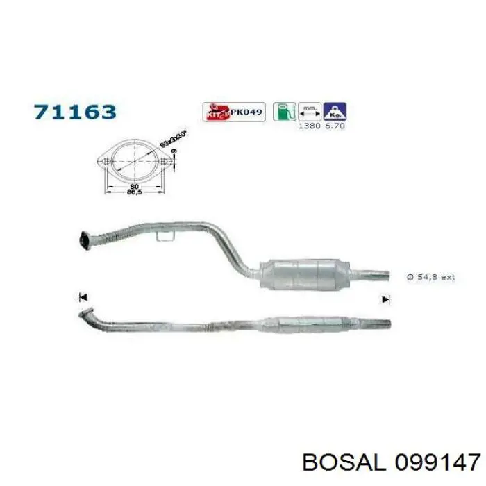 Do koszyka MZ8009T Polcar Konwerter-katalizator