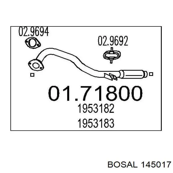 Tłumik, tylna część Bosal 145017 cena, od 58,00 USD