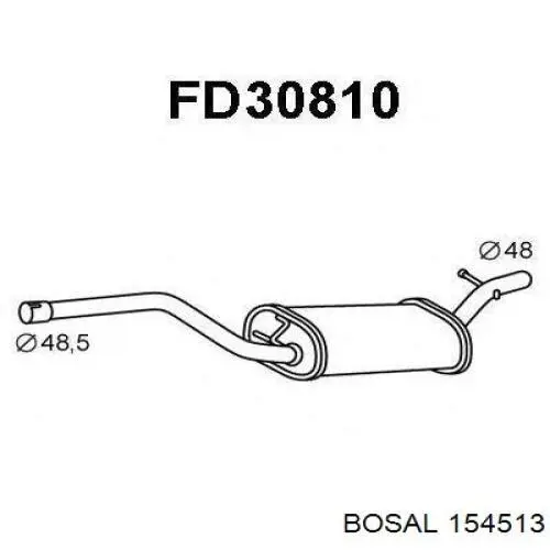 Do koszyka 1329718 Ford Tłumik, tylna część