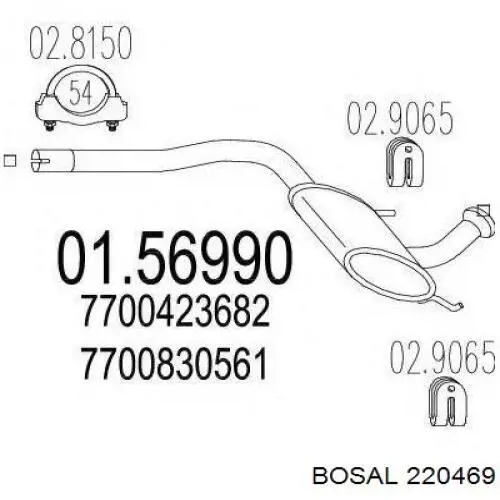 Do koszyka 1K5253609D VAG Tłumik, tylna część