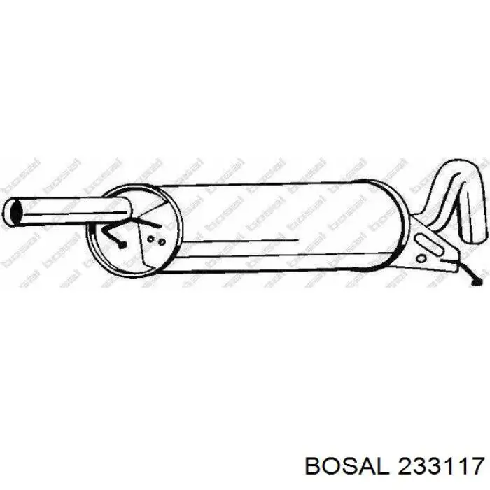 Do koszyka 233117 Bosal Tłumik, tylna część