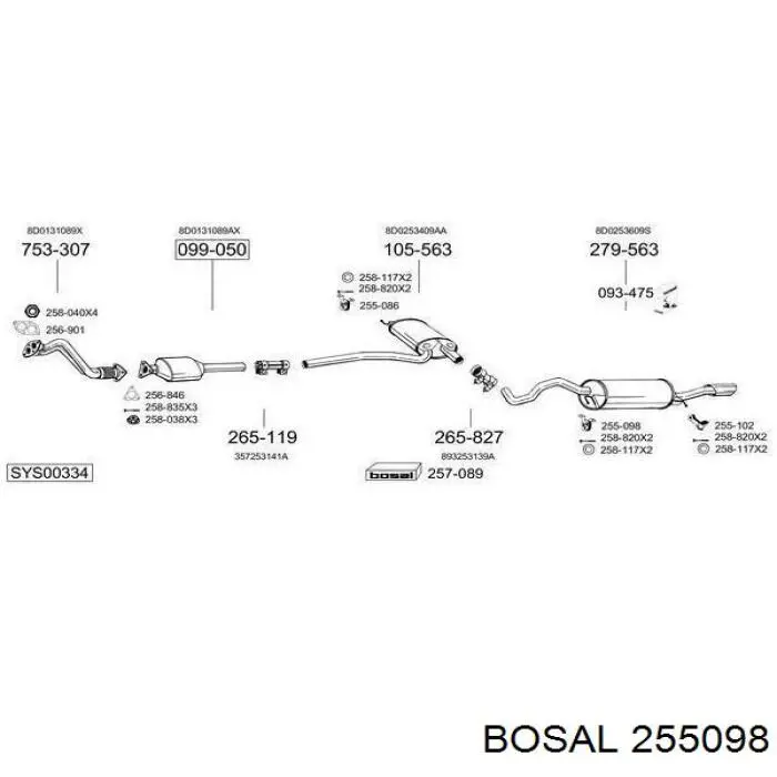 Do koszyka 255098 Bosal Poduszka mocowania tłumika