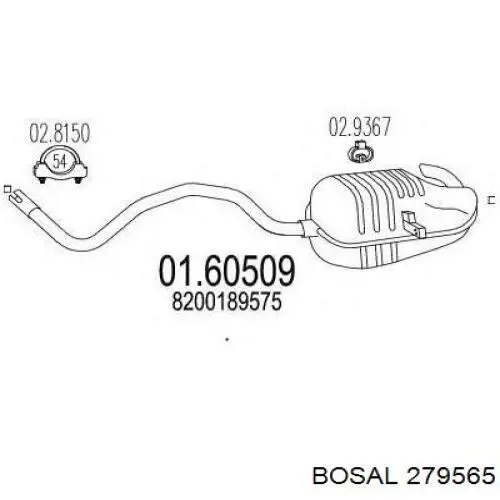 Tłumik, tylna część Renault (RVI) 200101367R cena, od 70,92 USD