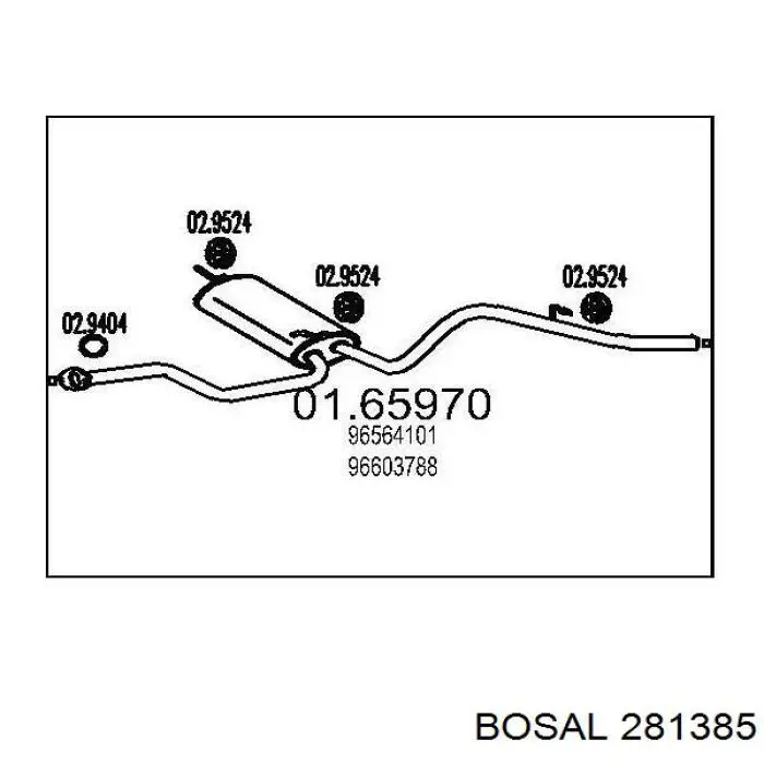 Tłumik, tylna część Bosal 281385 cena, od 75,62 USD