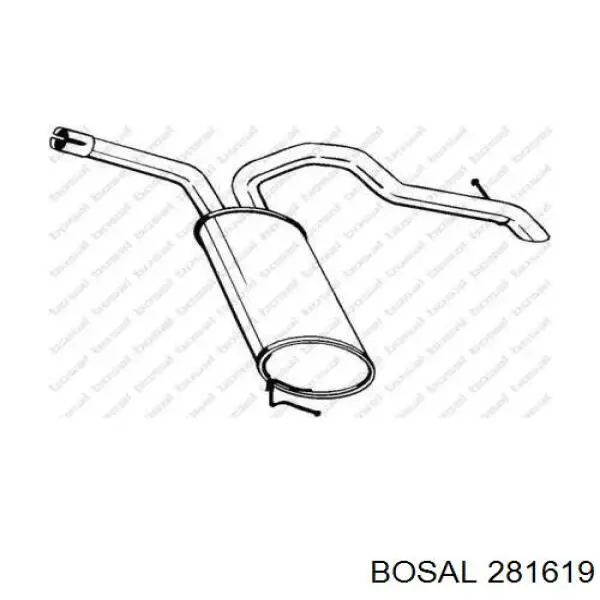 Tłumik, tylna część Bosal 281619 cena, od 113,36 USD