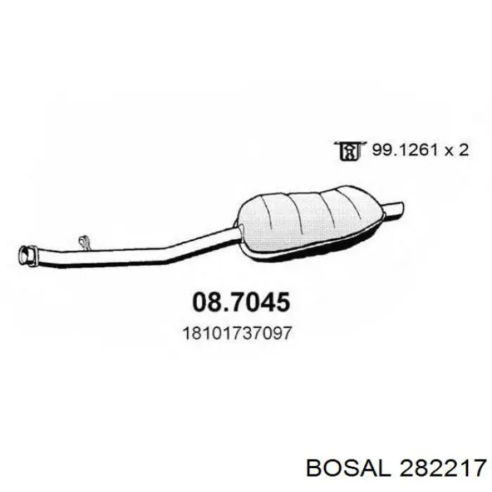 Do koszyka 12035 Asmet Tłumik, tylna część