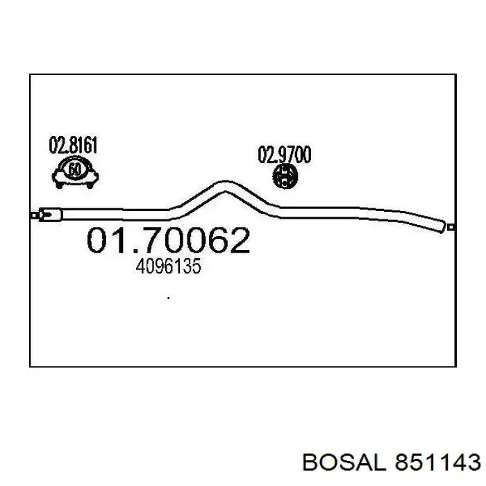 851143 Bosal Tłumik, tylna część