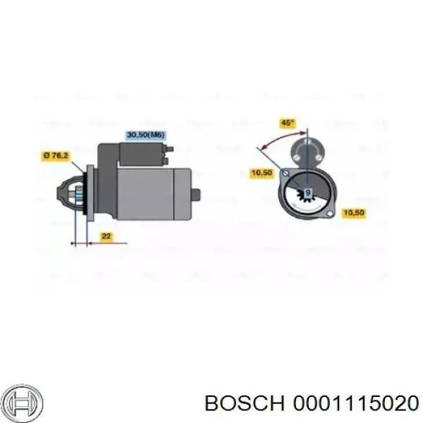 Rozrusznik Bosch 0001115020 cena, od 89,39 USD