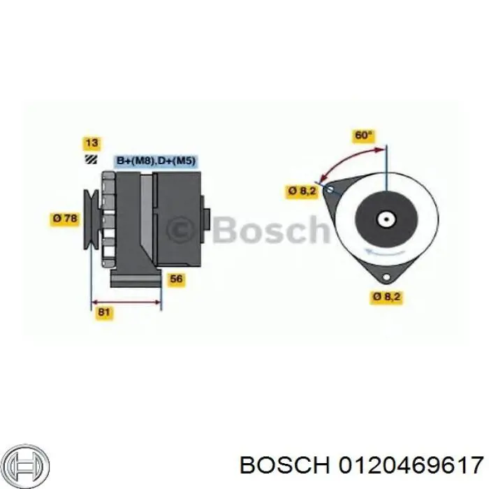 Do koszyka 0120469617 Bosch Alternator