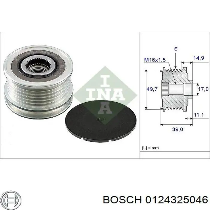 Alternator Bosch 0124325046 cena, od 176,29 USD