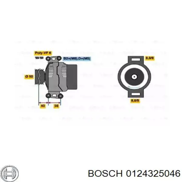 Do koszyka 0124325046 Bosch Alternator
