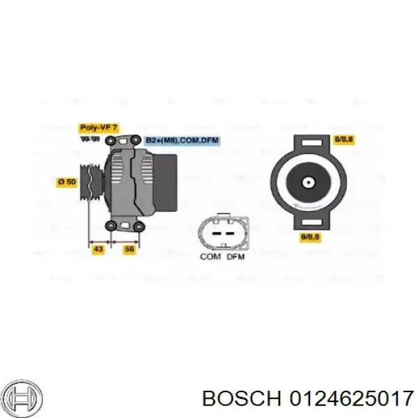 0124625017 Bosch Alternator