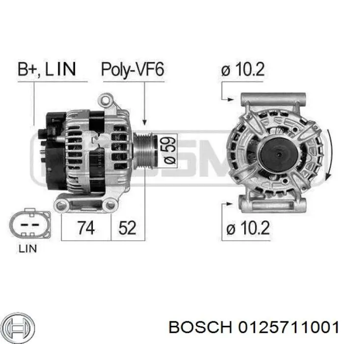 0125711001 Bosch Alternator