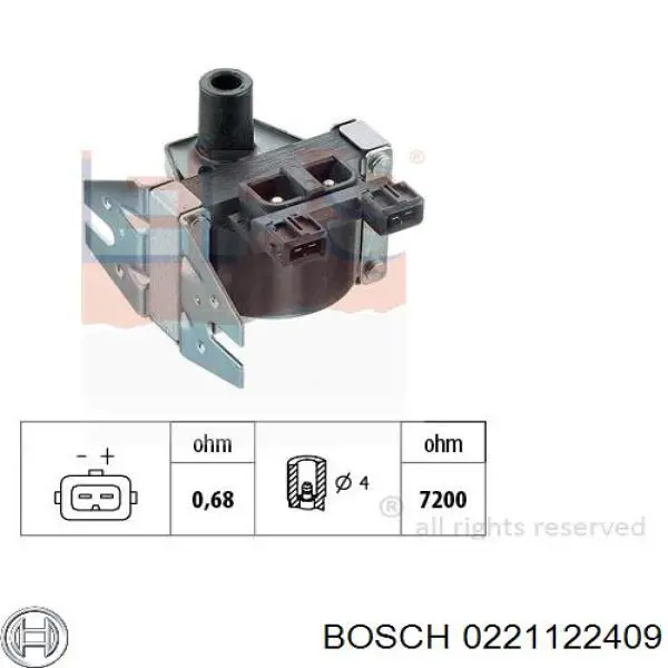 Cewka zapłonowa 0221122409 Bosch