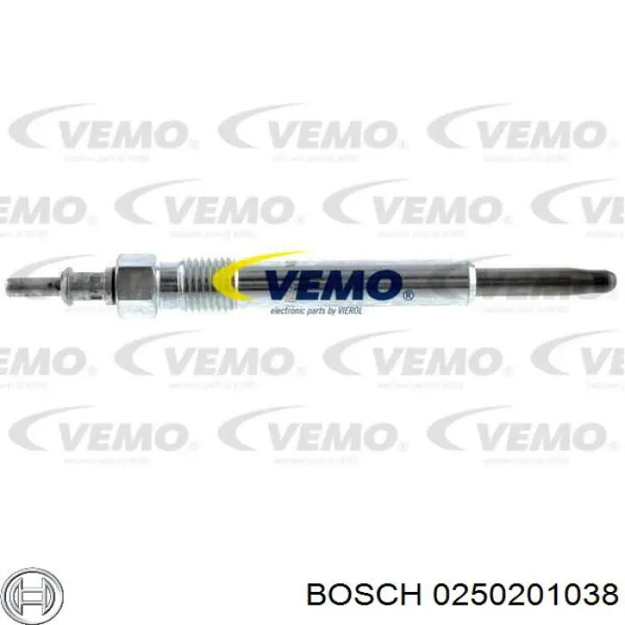 Świeca żarowa Bosch 0250201038 cena, od 9,85 USD