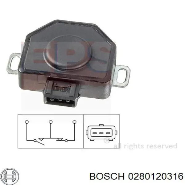 0280120316 Bosch czujnik położenia przepustnicy (potencjometr)