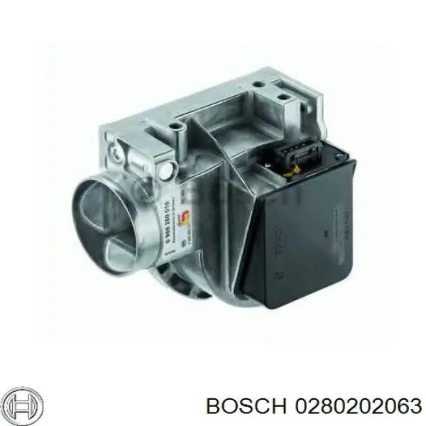 Czujnik przepływu powietrza, przepływomierz powietrza M.A.F. Bosch 0280202063 cena, od 73,21 USD