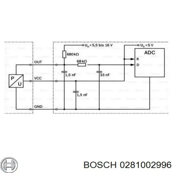 Czujnik ciśnienia w kolektorze ssącym, MAP Bosch 0281002996 cena, od 49,57 USD