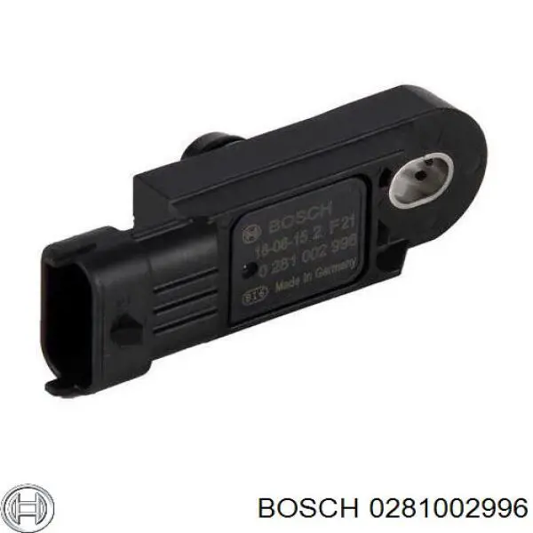 Do koszyka 0281002996 Bosch Czujnik ciśnienia w kolektorze ssącym, MAP