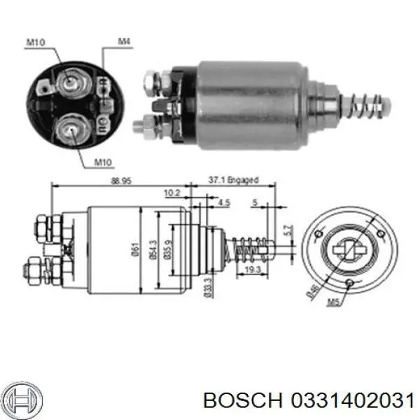 0331402031 Bosch elektromagnes rozrusznika