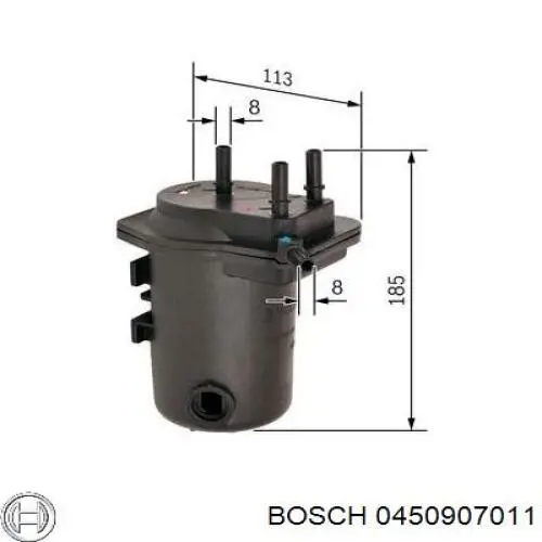 Filtr paliwa Bosch 0450907011 cena, od 30,57 USD