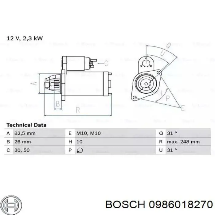 0986018270 Bosch Rozrusznik