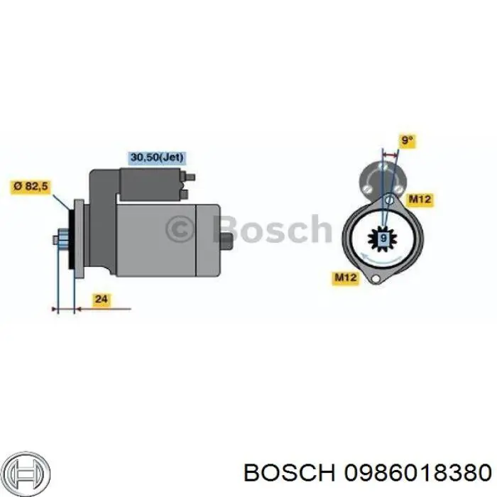 Rozrusznik Bosch 0986018380 cena, od 138,50 USD