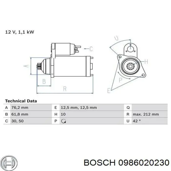 0986020230 Bosch Rozrusznik