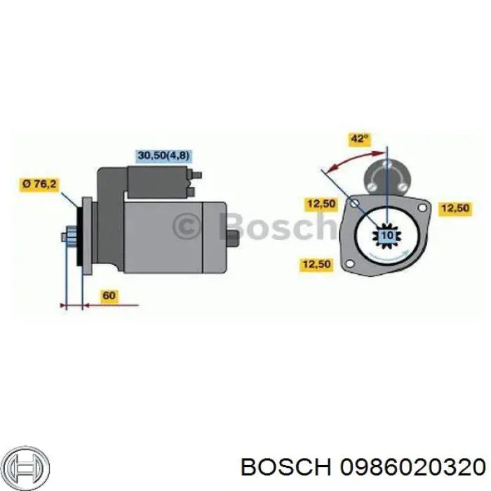 Rozrusznik Bosch 0986020320 cena, od 132,12 USD