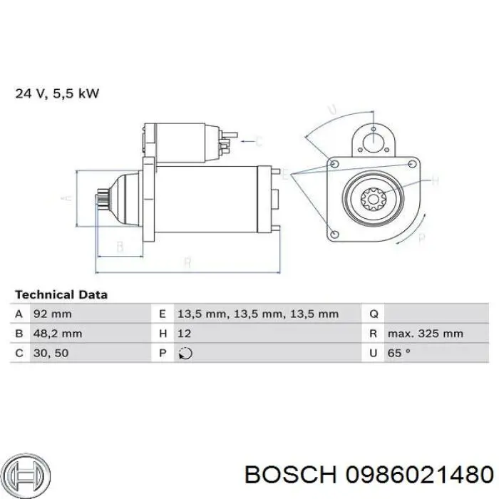 Rozrusznik Bosch 0986021480 cena, od 340,82 USD