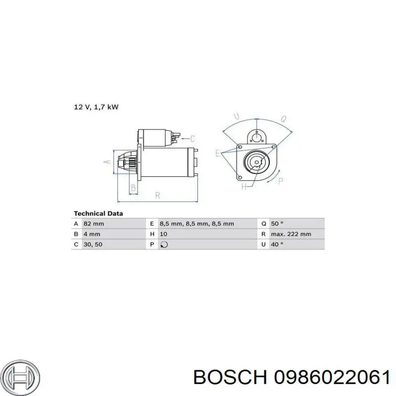 Do koszyka 0986022061 Bosch Rozrusznik