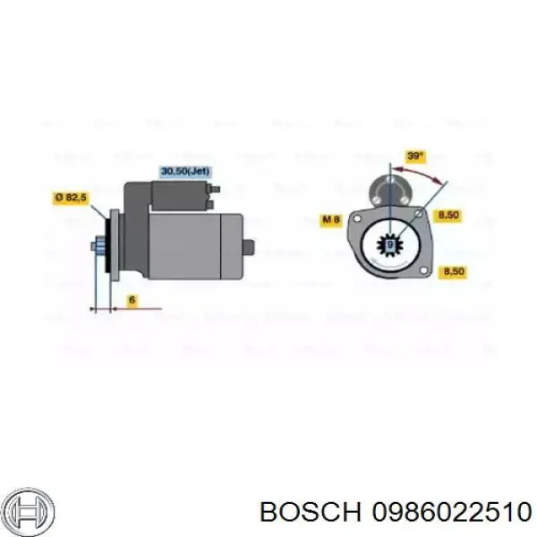 0986022510 Bosch Rozrusznik