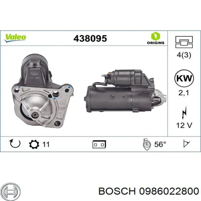 Do koszyka 0986022800 Bosch Rozrusznik